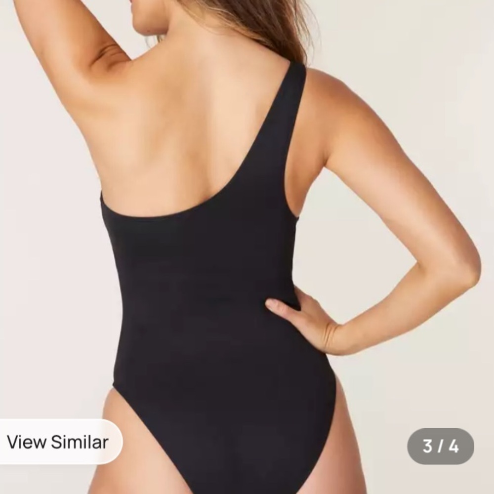 NWT Andie Swim The Nantucket UPF 50 Black One-Shoulder Swimsuit Womens Size XS - Picture 2 of 10